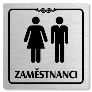 WC zaměstnanci, 80x80mm, stříbrná, Texas